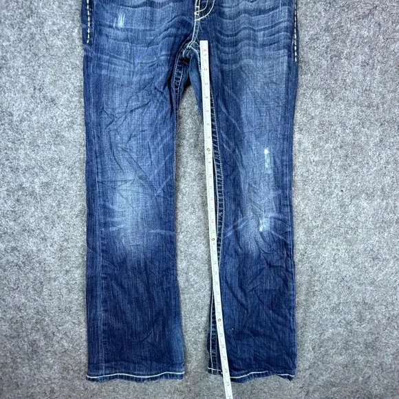 Buckle BKE Sabrina Bootcut Jeans Women 26 Blue Denim Stretch Y2K Contrast Stitch - Picture 6 of 11